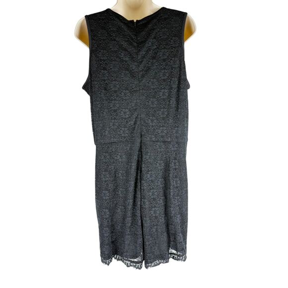 NEW Bebe Black Lace Floral Romper Sleeveless Back Zip Short Size 12 - Picture 5 of 8